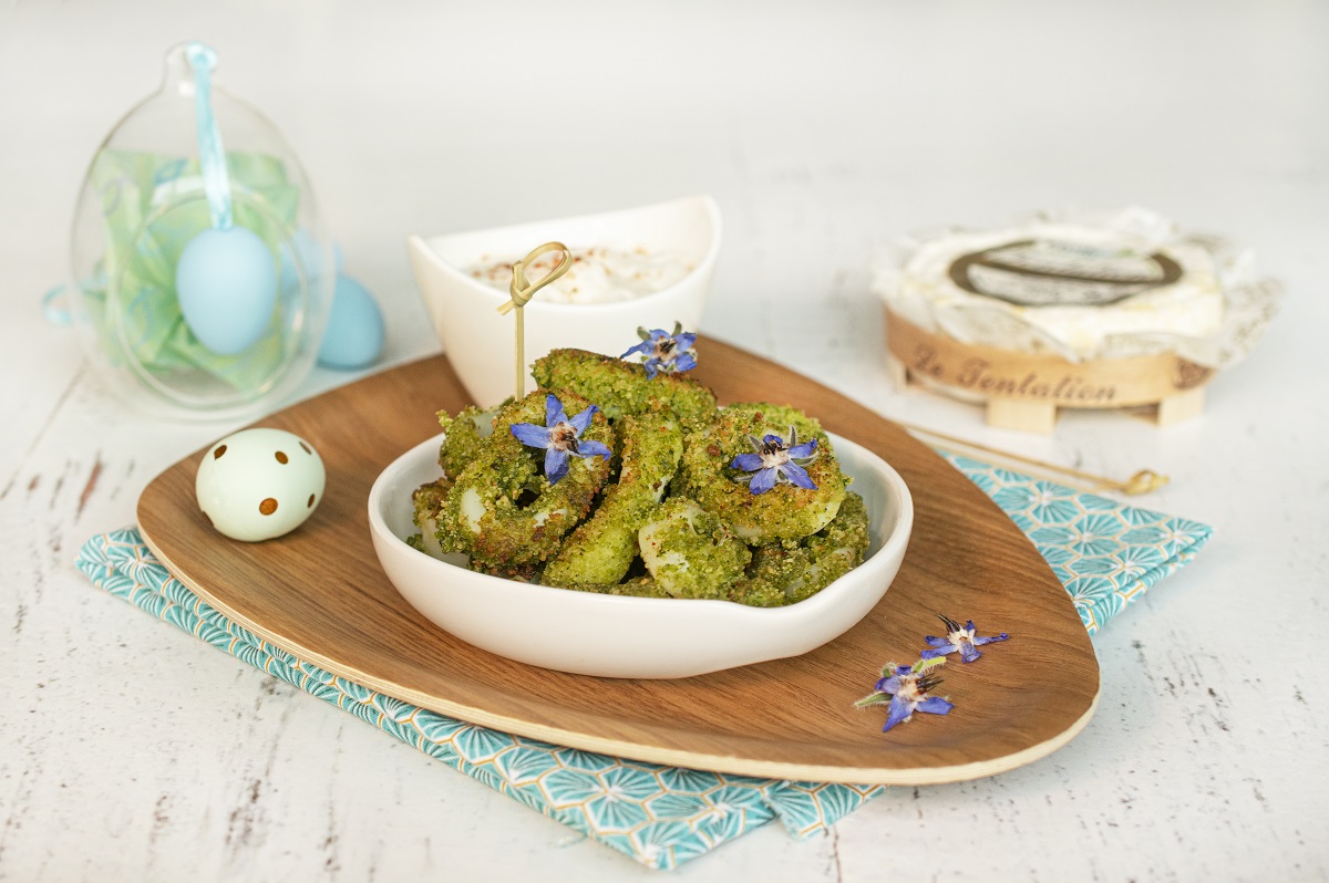 Calamars en croûte d’herbes et crème au Tentation de Saint-Félicien